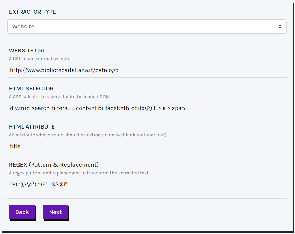 Knowledge Extraction via web scraping