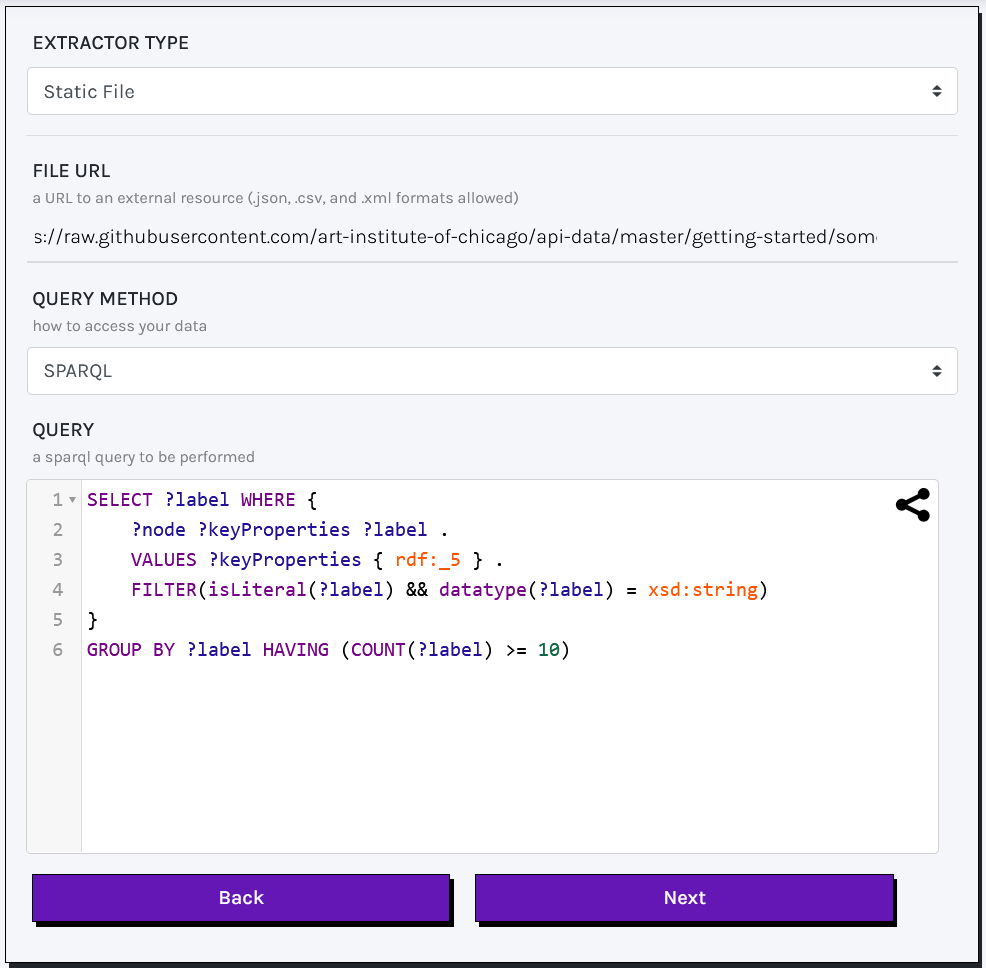 Knowledge Extraction on files via SPARQL